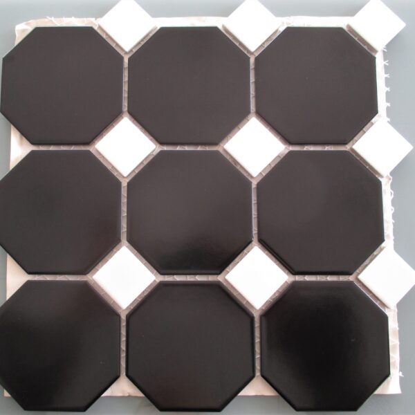 Octagon Black Dot White